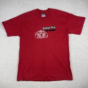 Vintage Montreal Grand Prix Air Canada Red T-Shirt Size L Signa Textured Print